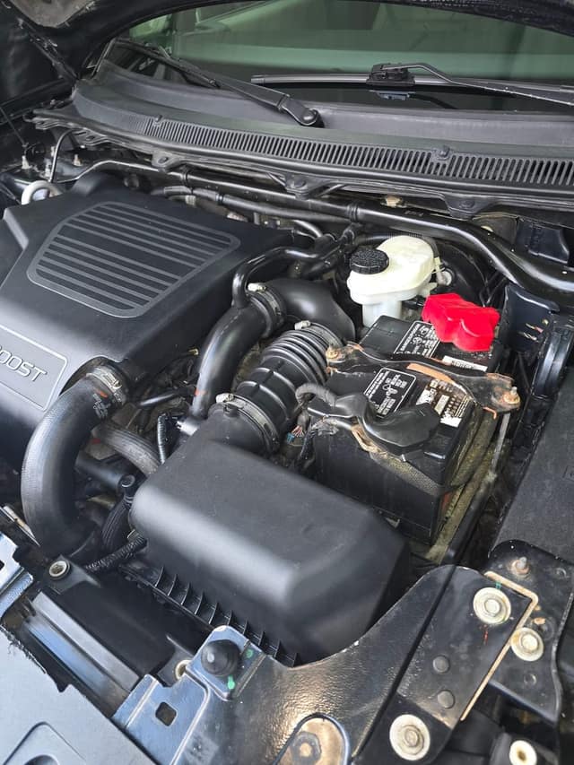Ford Flex engine bay, after